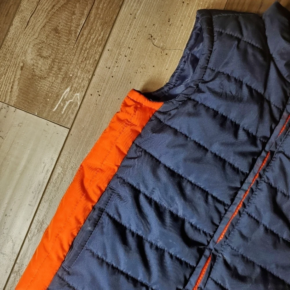 Gymboree Toddler Boys Winter Puffer Vest Size 2T-3T Blue Orange EUC